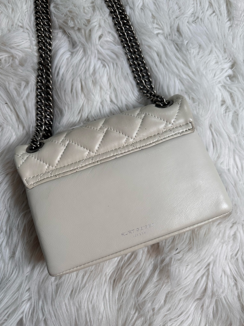 Kurt Geiger • Kensington Bone & Rainbow Hearts Love Crossbody Leather Bag - Picture 4 of 17